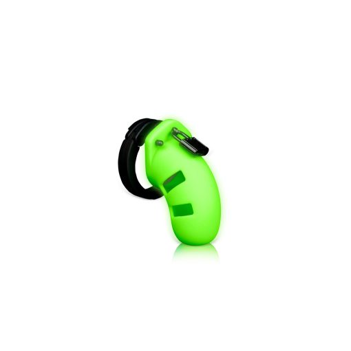 Ouch! Glow In The Dark 3.5 In. Silicone Cock Cage Neon Green - Image 2