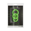 Ouch! Glow In The Dark 3-Piece Silicone Cockring Set Neon Green