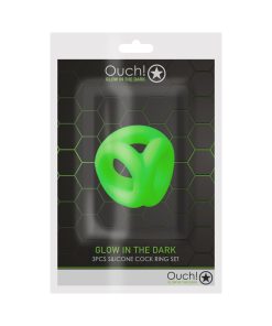Ouch! Glow In The Dark Silicone Cock & Ball Sling Neon Green