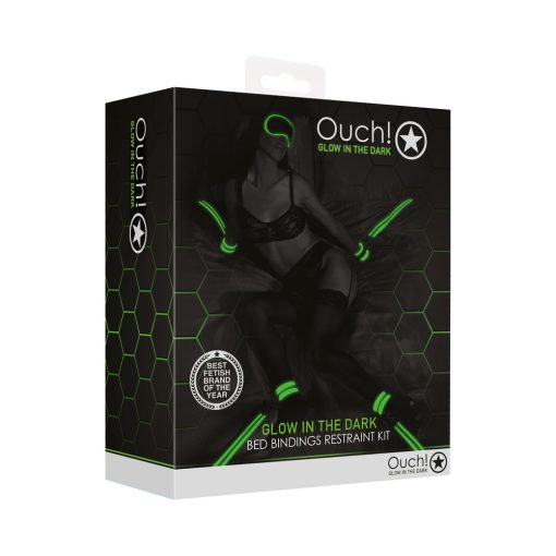 Ouch! Glow In The Dark Bed Bindings Restraint Kit Neon Green