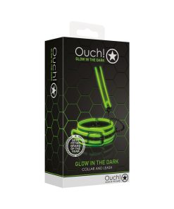 Ouch! Glow In The Dark Collar And Leash Set Neon Green