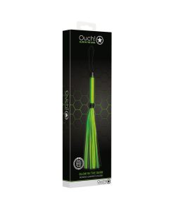 Ouch! Glow In The Dark Bonded Leather Flogger Neon Green