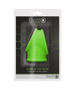Ouch! Glow In The Dark Cockring & Ball Sling Neon Green