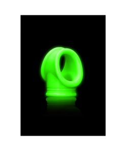 Ouch! Glow In The Dark Cockring & Ball Sling Neon Green