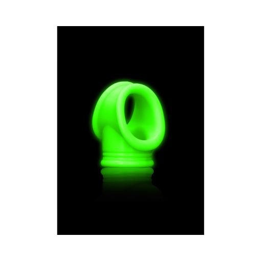 Ouch! Glow In The Dark Cockring & Ball Sling Neon Green - Image 3