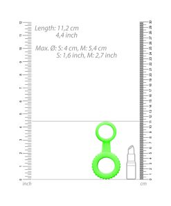 Ouch! Glow In The Dark Cockring & Ball Strap Neon Green