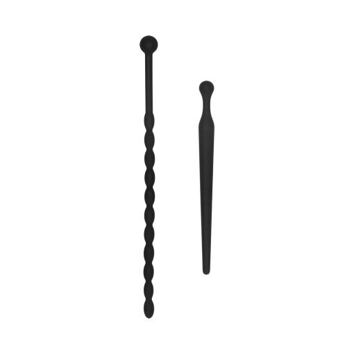 Ouch! Urethral Sounding Beginners Silicone Plug Set Black 8 Mm / 10 Mm - Image 2