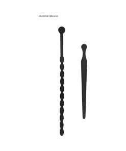 Ouch! Urethral Sounding Beginners Silicone Plug Set Black 8 Mm / 10 Mm