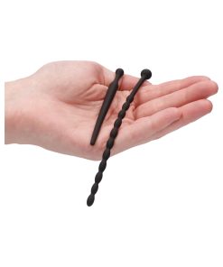 Ouch! Urethral Sounding Beginners Silicone Plug Set Black 8 Mm / 10 Mm