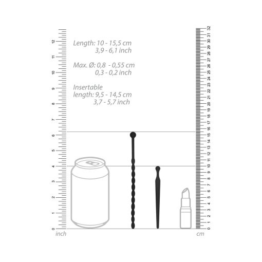 Ouch! Urethral Sounding Beginners Silicone Plug Set Black 8 Mm / 10 Mm - Image 6
