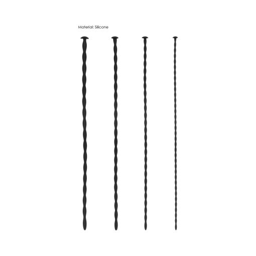 Ouch! Urethral Sounding Beginner Silicone Spiral Screw Plug Set Black 3 Mm / 4 Mm / 5 Mm / 6 Mm - Image 4