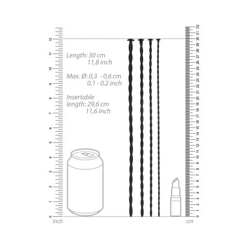 Ouch! Urethral Sounding Beginner Silicone Spiral Screw Plug Set Black 3 Mm / 4 Mm / 5 Mm / 6 Mm - Image 5