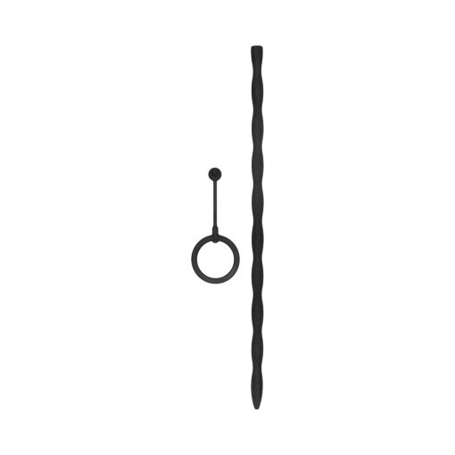 Ouch! Urethral Sounding Silicone Plug & Cock Ring Set Black 10 Mm - Image 2