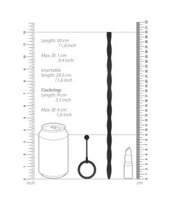 Ouch! Urethral Sounding Silicone Plug & Cock Ring Set Black 10 Mm