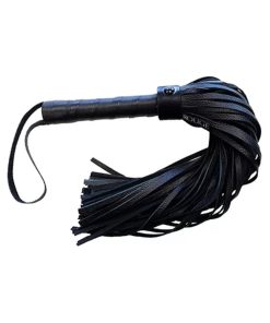 Rouge Long Leather Flogger Black With Black Accessories