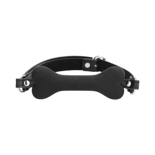 Ouch! Puppy Play Silicone Bone Gag Black - Image 2