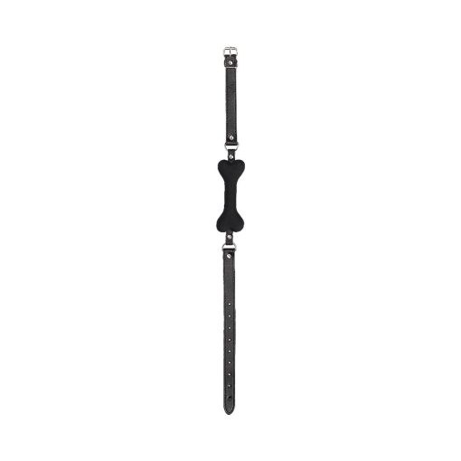Ouch! Puppy Play Silicone Bone Gag Black - Image 3