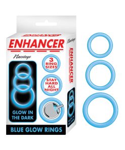Enhancer Blue Glow Rings Set Of 3