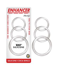 Enhancer Silicone Cockrings Clear Set Of 3