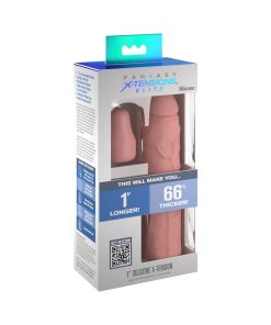 Fantasy X-Tensions Elite 7 In. Silicone Sleeve With 1 In. Extender Beige