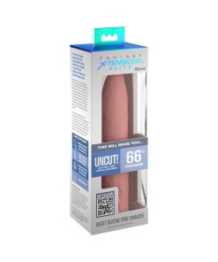 Fantasy X-Tensions Elite Uncut 7 In. Open-Ended Silicone Enhancement Sleeve Beige