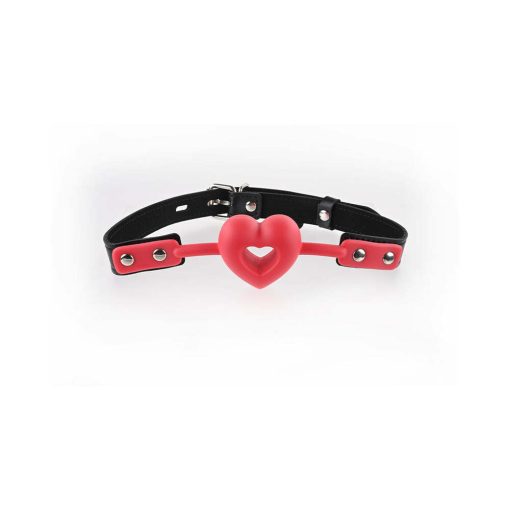 Sportsheets Sex & Mischief Amor Breathable Heart-Shaped Silicone Ball Gag Red - Image 2