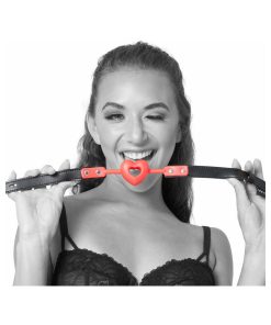 Sportsheets Sex & Mischief Amor Breathable Heart-Shaped Silicone Ball Gag Red