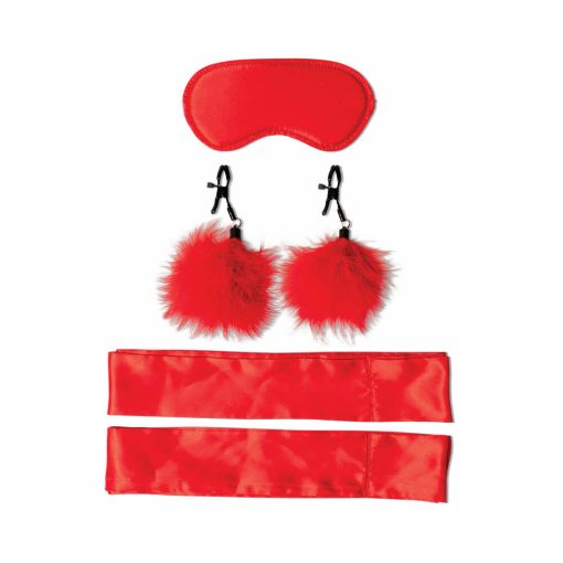 Sportsheets Sex & Mischief Amor 5-Piece Bondage Beginner Kit Red - Image 2