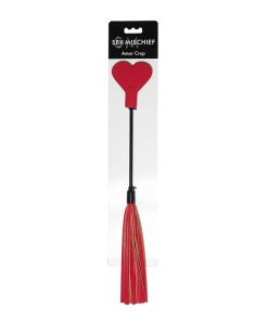 Sportsheets Sex & Mischief Amor Crop Heart-Shaped Dual-Ended Flogger Red