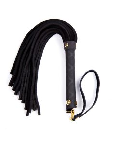Ple'Sur 11 In. Mini Leather Flogger Black