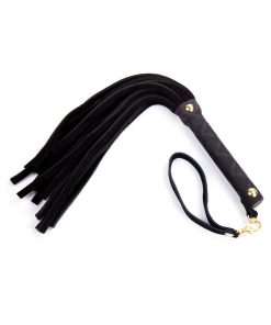 Ple'Sur 11 In. Mini Leather Flogger Black