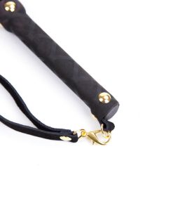 Ple'Sur 11 In. Mini Leather Flogger Black