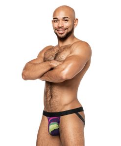 Male Power Galactic Strappy Ring Jock Print L/Xl