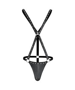 Male Power Fetish Warrior Criss-Cross Body Harness Black S/M