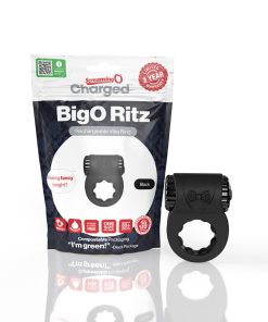 Screaming O Charged Big O Ritz Rechargeable Vibrating Silicone Cockring Black