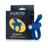 Forto Bunny Rechargeable Silicone Vibrating Cockring With Stimulating Ears Blue