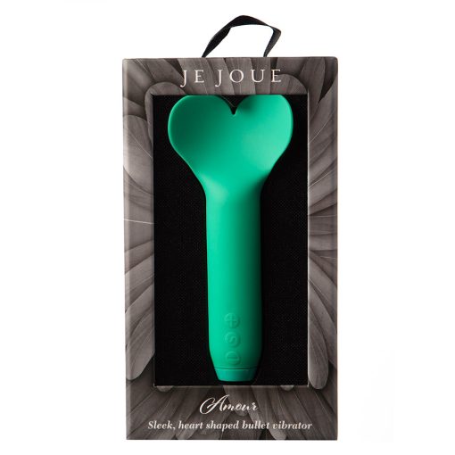 Je Joue Amour Rechargeable Silicone Heart-Shaped Fluttering Bullet Vibrator Emerald Green - Image 6