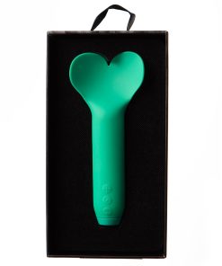 Je Joue Amour Rechargeable Silicone Heart-Shaped Fluttering Bullet Vibrator Emerald Green