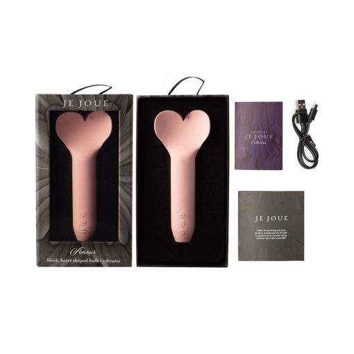 Je Joue Amour Rechargeable Silicone Heart-Shaped Fluttering Tip Bullet Vibrator Pale Rosette - Image 5