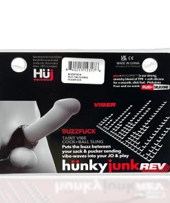 Hunkyjunk Buzzfuck Cock & Ball Sling With Taint Vibrator Tar Ice