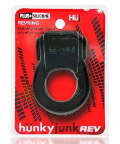 Hunkyjunk Revring Cockring With Bullet Vibrator Tar Ice