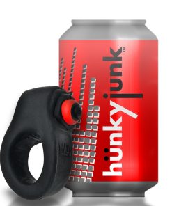 Hunkyjunk Revring Cockring With Bullet Vibrator Tar Ice