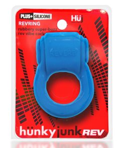 Hunkyjunk Revring Cockring With Bullet Vibrator Teal Ice