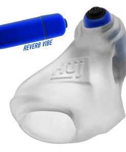 Hunkyjunk Revsling Cock & Ball Sling With Bullet Vibrator Clear Ice