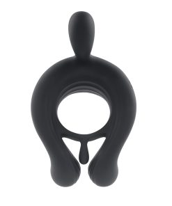 Playboy Triple Play Vibrating Cockring With Stimulator Black