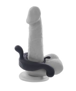 Playboy Triple Play Vibrating Cockring With Stimulator Black