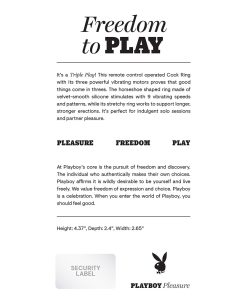 Playboy Triple Play Vibrating Cockring With Stimulator Black