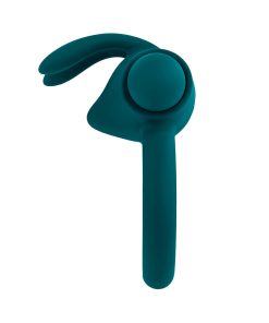 Playboy Bunny Buzzer Rechargeable Vibrating Silicone Cockring With Stimulator Deep Teal