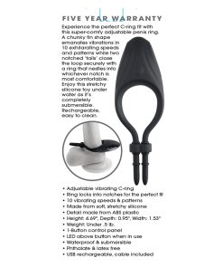 Zero Tolerance Perfect Fit Rechargeable Vibrating Silicone Lasso Cockring Black