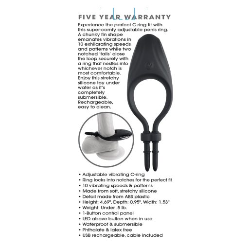 Zero Tolerance Perfect Fit Rechargeable Vibrating Silicone Lasso Cockring Black - Image 8